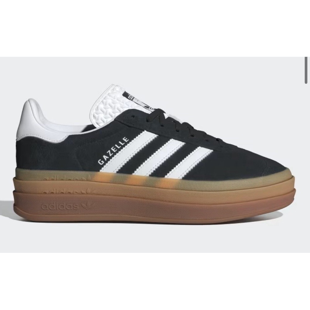 ADIDAS GAZELLE BOLD SHOES BLACK WHITE GUM Womens Sz 8.5 Sneakers IE0876